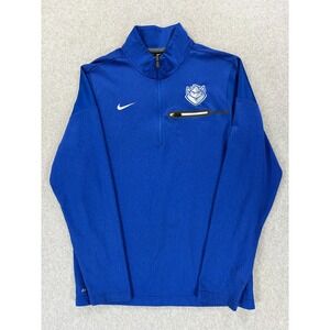 St Louis Billikens Nike Stitched Logo 1/4 Zip Campus Pullover (Men's Small) Blue